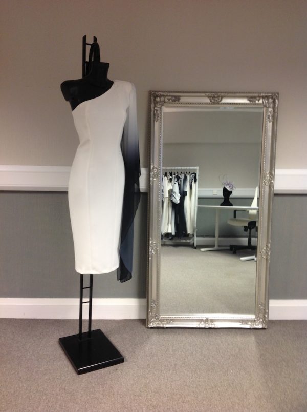 One shoulder cape sleeve dress